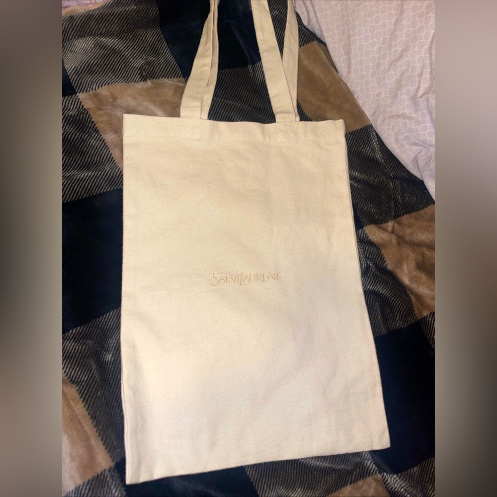 Saint Laurent ToteBag Designer Accessory Collectible 17×13 Inches Cream - Picture 1 of 14